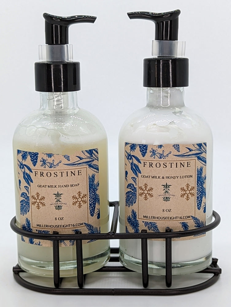 Frostine, goat milk and honey lotion and soap combo