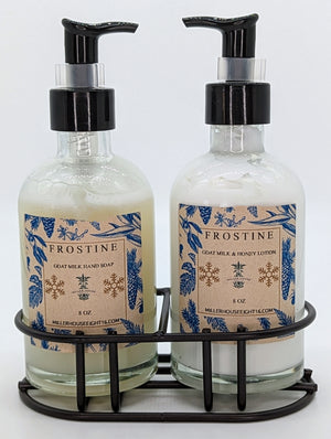 Frostine, goat milk and honey lotion and soap combo